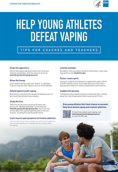 Help Young Athletes Defeat Vaping poster
