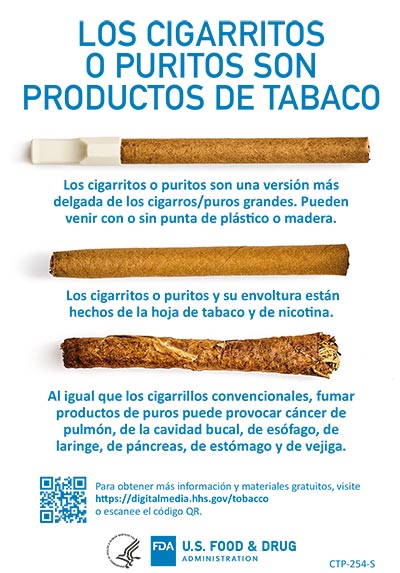 Cigarillos Are Tobacco Products flyer (SPANISH)