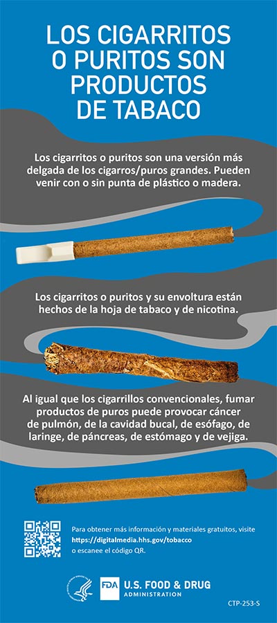 Cigarillos Are Tobacco Products postcard (SPANISH)