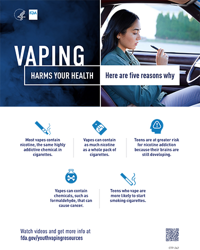 Vaping Harms Your Health flyer