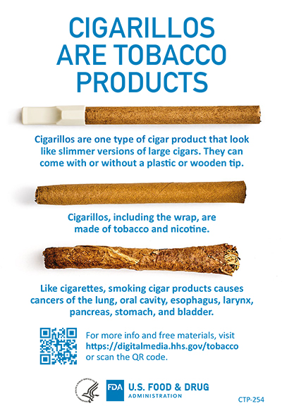 Cigarillos Are Tobacco Products flyer