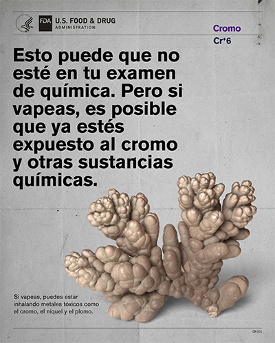 Sustancias químicas en el vapeo: cromo poster