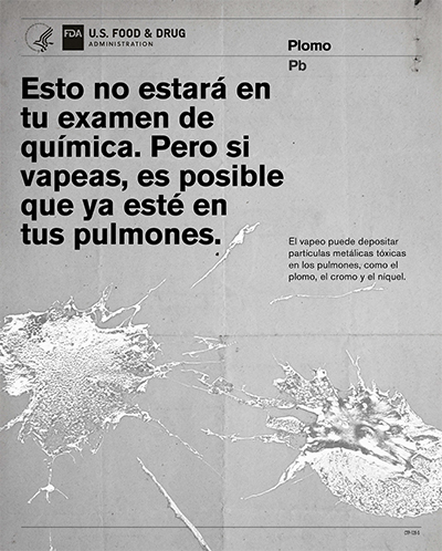 Sustancias químicas en el vapeo: plomo poster