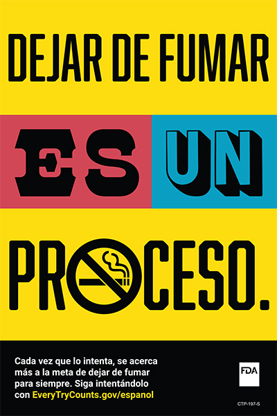 Cigarette Cessation, Quitting Is a Process poster (Spanish)