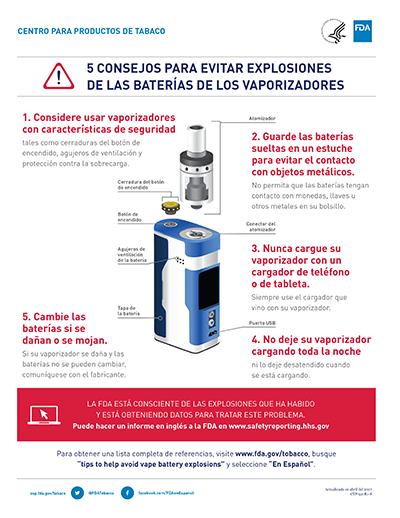 5 consejos para evitar explosiones de las baterías de los vaporizadores volante