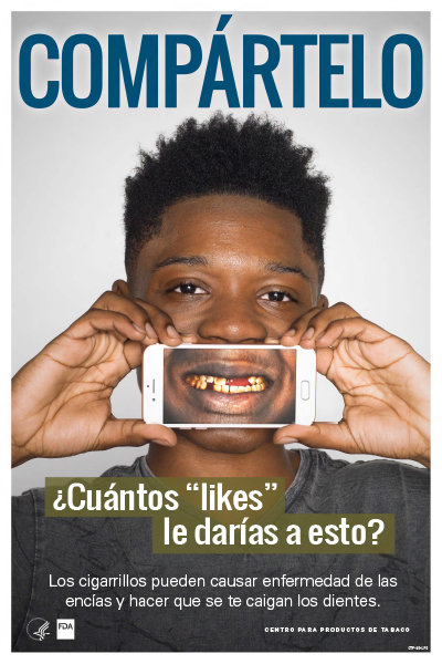 Be Shareable: How many likes do you think this would get? (Teeth, SPANISH) poster