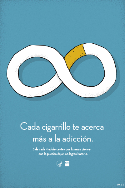 Each Cigarette Brings You Closer to Addiction poster (SPANISH)